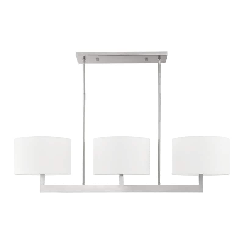 Livex Lighting Hayworth 3 Light 11" Wide Linear Chandelier with Fabric