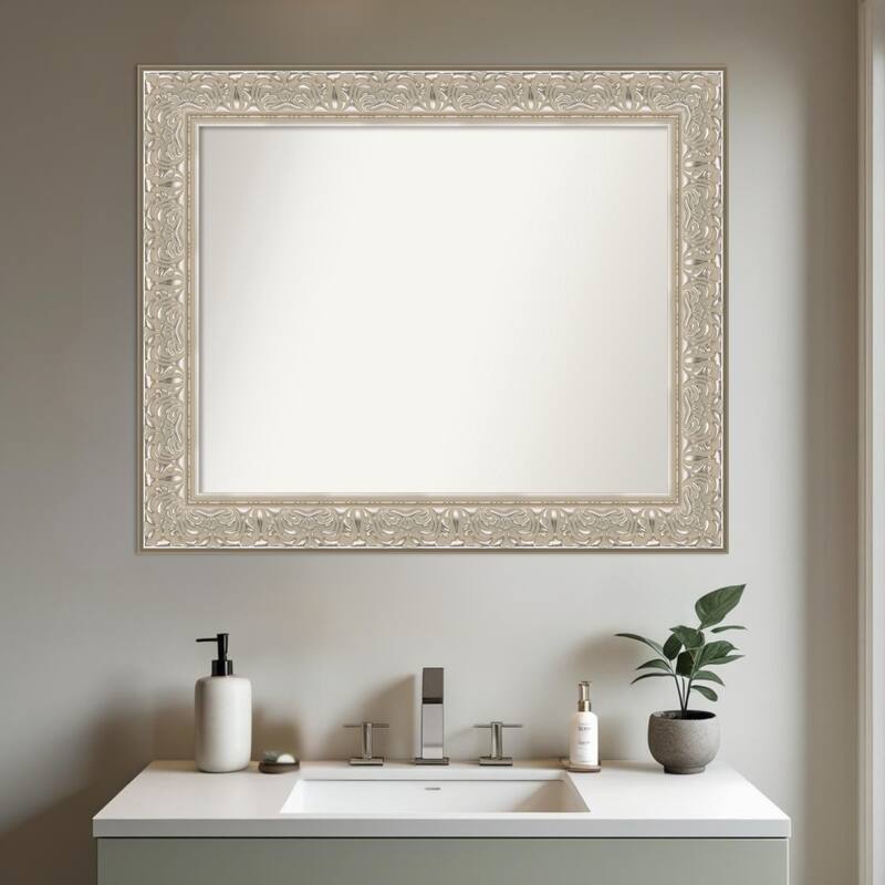 Luxe Non-Beveled Framed Bathroom Vanity Wall Mirror