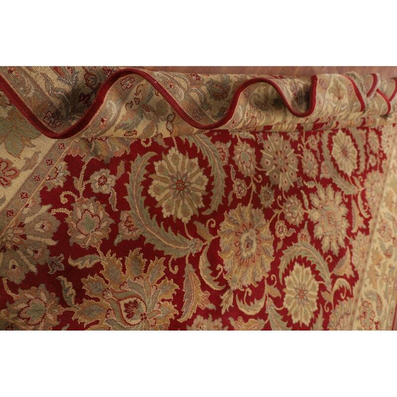 All-Over Floral Agra Oriental Area Rug Handmade Wool Carpet - 8'0" x 10'0"