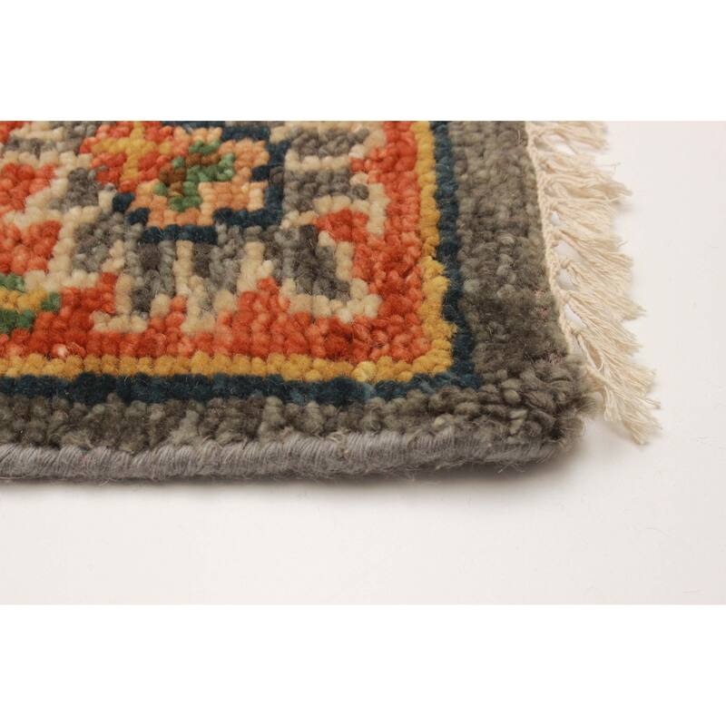 ECARPETGALLERY Hand-knotted Jules Serapi Dark Grey Wool Rug - 6'2 x 9'1