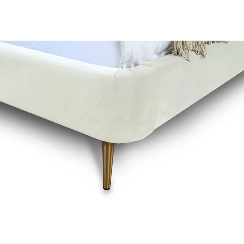 Manhattan Comfort Velvet Mid Century Heather Full-Size Bed