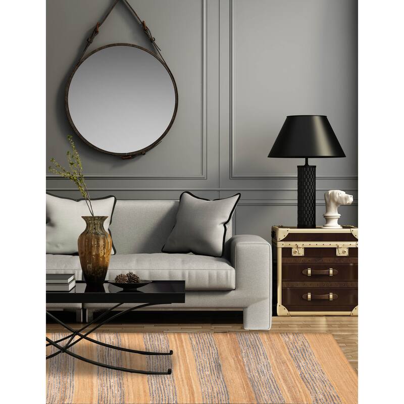 ECARPETGALLERY Flat-Weave Palas Denizli Tan Jute Kilim - 5'4 x 7'8