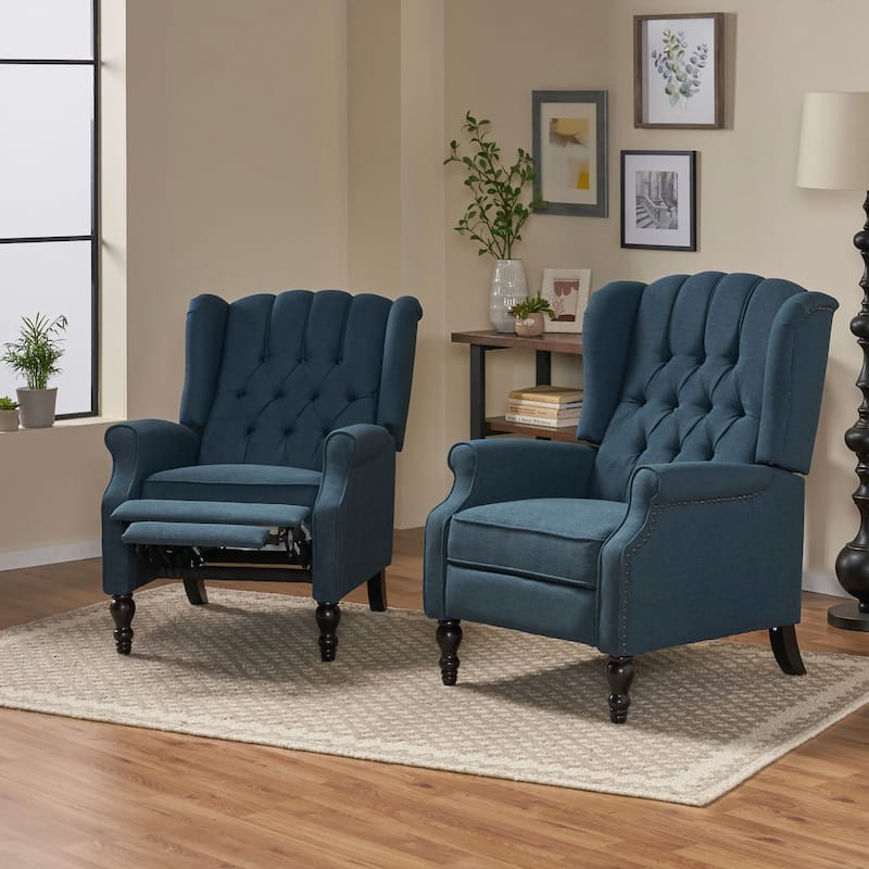 Walter Tufted Fabric Recliners (Set of 2) by Christopher Knight Home