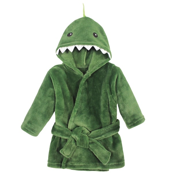 slide 1 of 1, Hudson Baby Infant Unisex Plush Animal Face Bathrobe, Dinosaur, 0-9 Months - Dinosaur - 0-9 Months 0-9 Months - Dinosaur