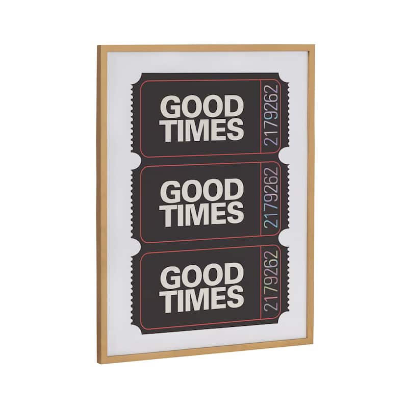 Kate and Laurel Gallery Retro Positive Quote - 16x20 - Gold