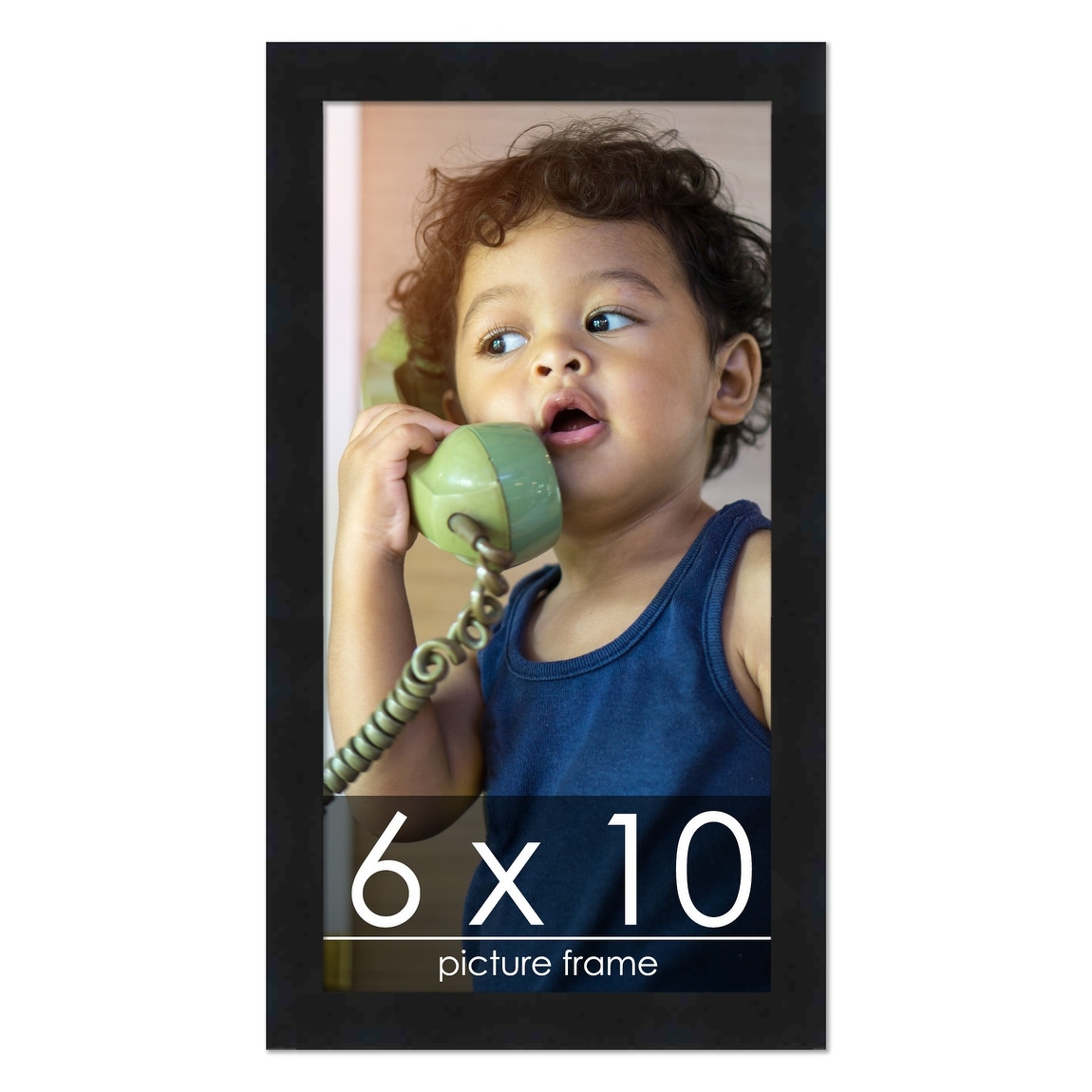 Poster Palooza 6x10 Frame Black Solid Wood Picture Frame - UV Acrylic, Foam  Board Backing & Hanging Hardware Included