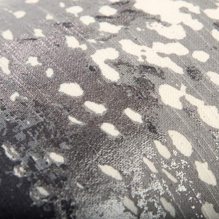 Rizzy Home Grey and Silver Metallic Abstract Lumbar Throw Pillow