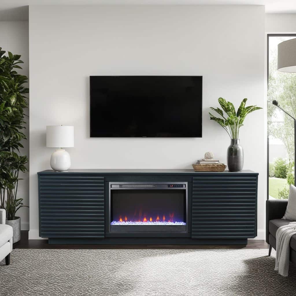 Bridgevine Home Stardust 73 inch Fireplace TV Stand for TVs up to 85 inches