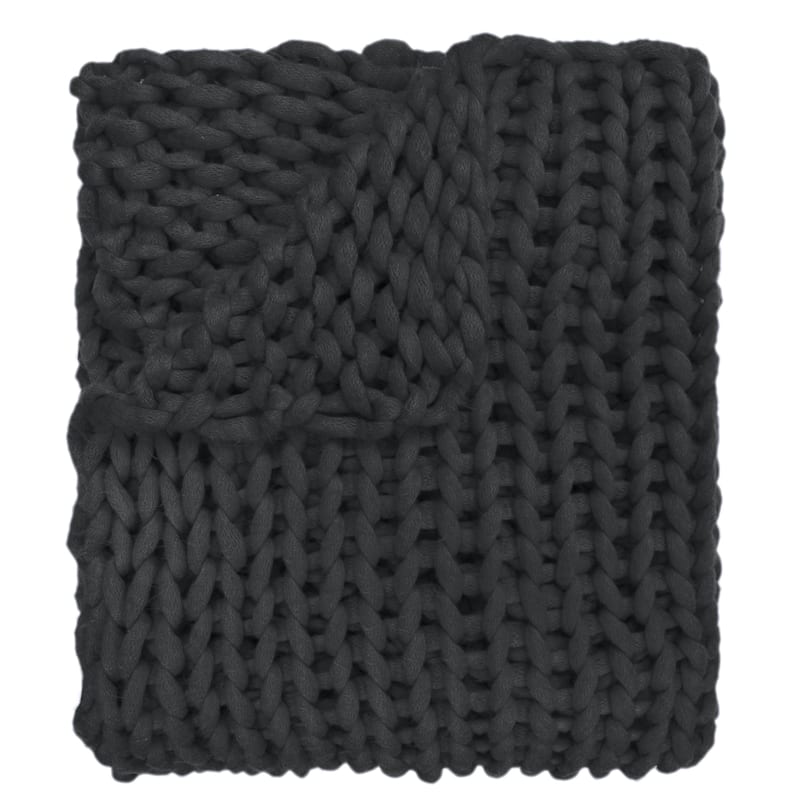 Donna Sharp Chunky Knit Throw - Charcoal