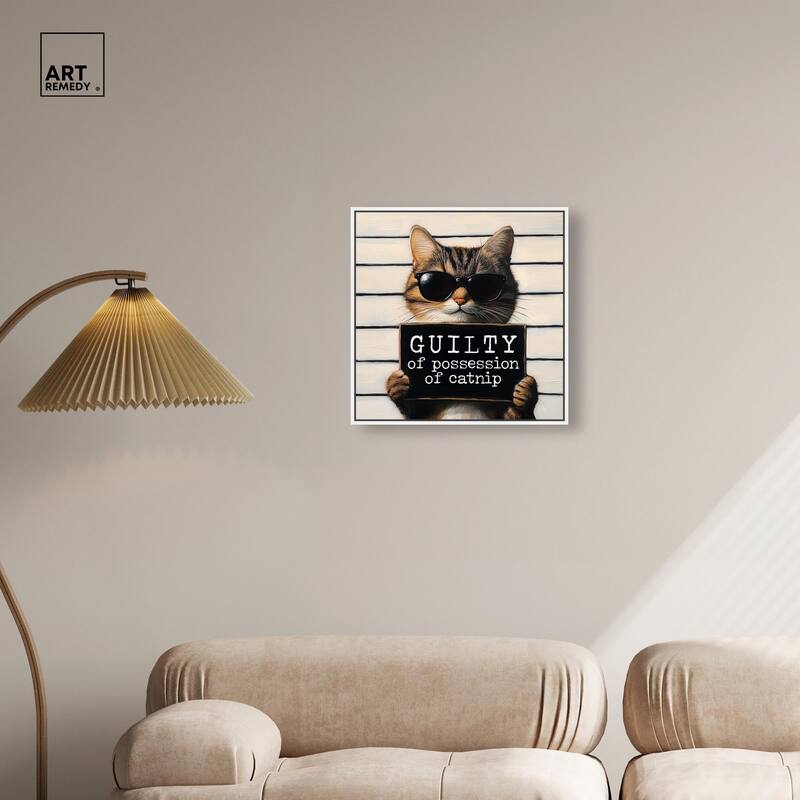 Guilty of Catnip Canvas by Art Remedy