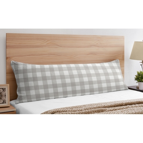 Grey Woodland Plaid Body Pillow Case Pillow Not Included Gray