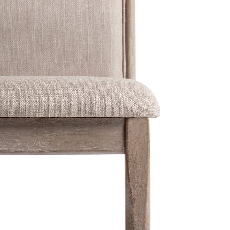 Furniture of America Barbesh Modern Natural Ash Wood Upholstered Side Chair (Set of 2)