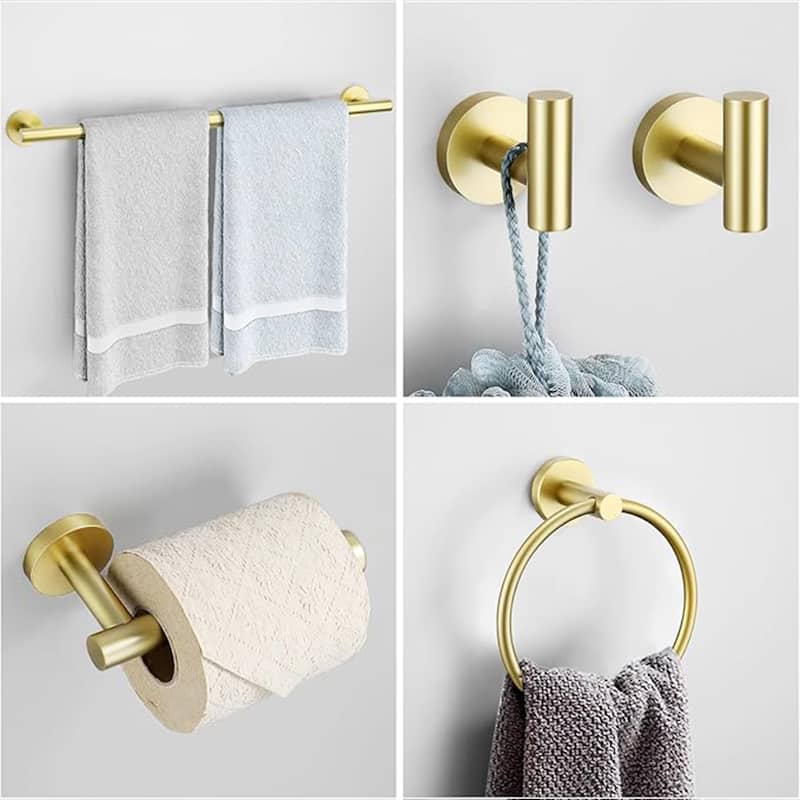 Modern Bath Hardware Set Towel Holder Set in Stainless Steel