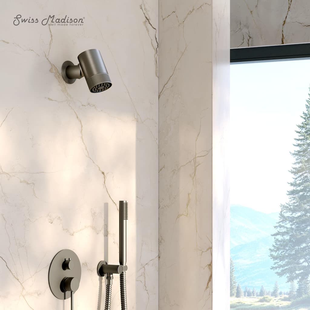 Lumiere 2-Spray Patterns 2.5 Gpm Wall Mount Fixed Shower Head In Brushed Nickel