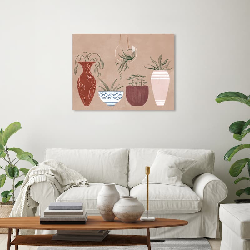 Wynwood Studio Canvas Floral and Botanical Her Favorite Pots Brown and Tan Rustic Wall Art Canvas Print - 20 x 30