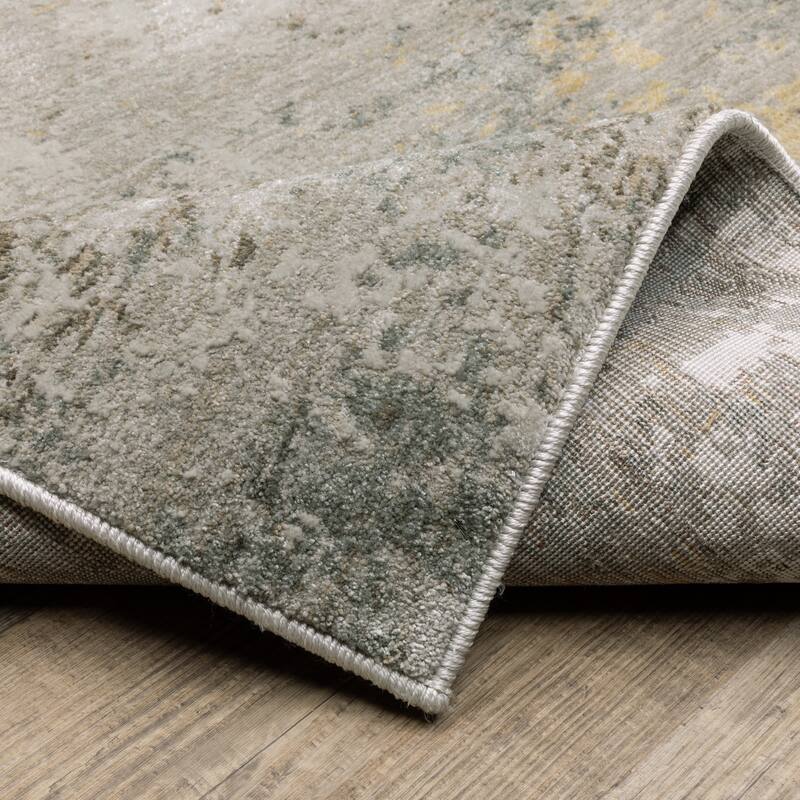 Melody Distressed Abstract Beige/ Yellow Area Rug