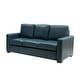 preview thumbnail 2 of 53, Ernando 83.46" Wide Genuine Leather Sofa with Squared Arms and Pillows