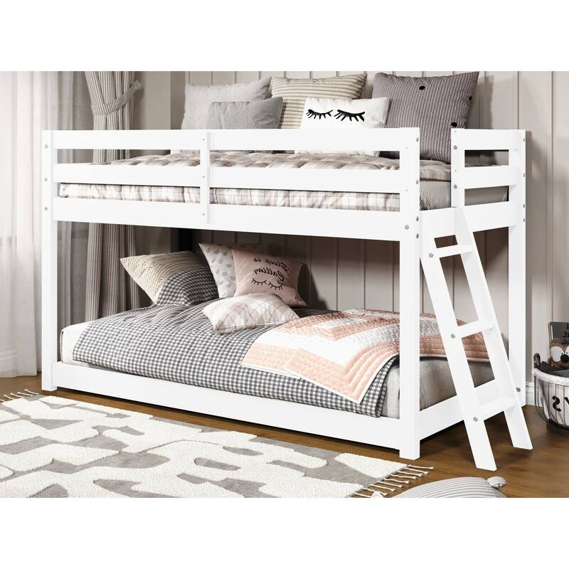 Taylor & Olive Trillium Twin Low Loft Bed with a Twin Under Bed