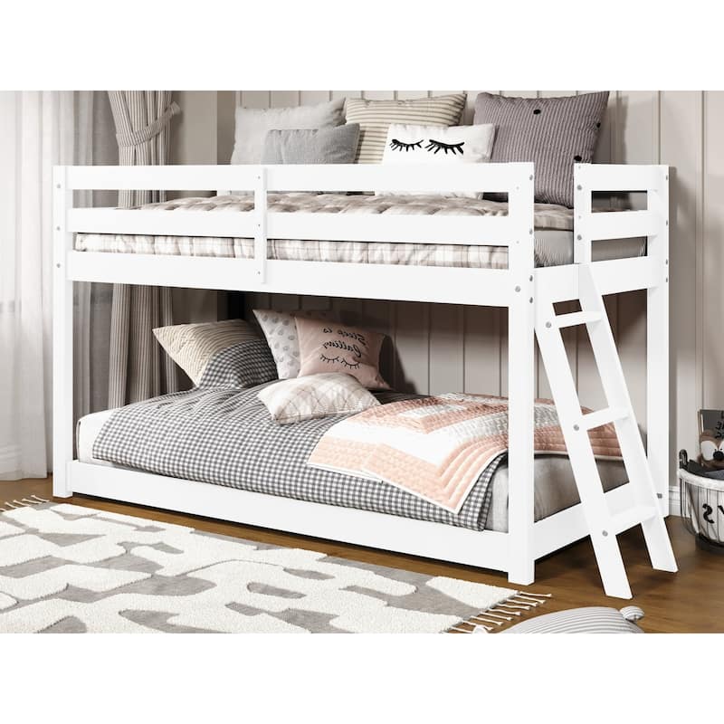 Taylor & Olive Trillium Twin Low Loft Bed with a Twin Under Bed