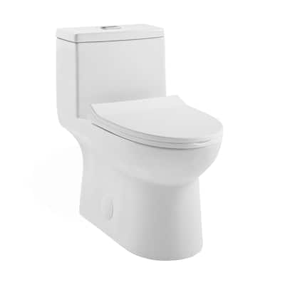 Champs One-Piece Elongated Dual-Flush Toilet 1.1/1.6 Gpf - 27.35" x 15.35" 27.55"