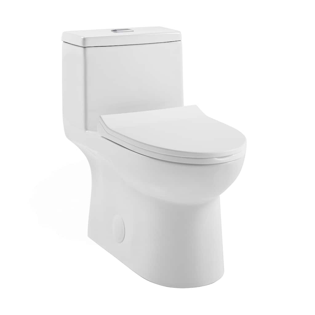 Champs One-Piece Elongated Dual-Flush Toilet 1.1/1.6 Gpf - 27.35" x 15.35" 27.55"