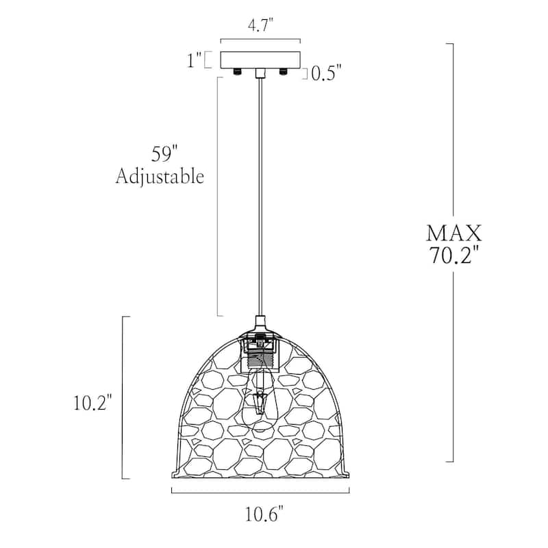 Marsie Modern Hammered Glass Pendant Light Contemporary Art Kitchen Island Ceiling Lamp