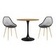 preview thumbnail 16 of 22, Kurv Mid-Century Modern 3-Piece Cafe Dining Set