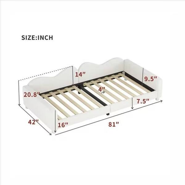 dimension image slide 4 of 6, Upholstered sofa bed