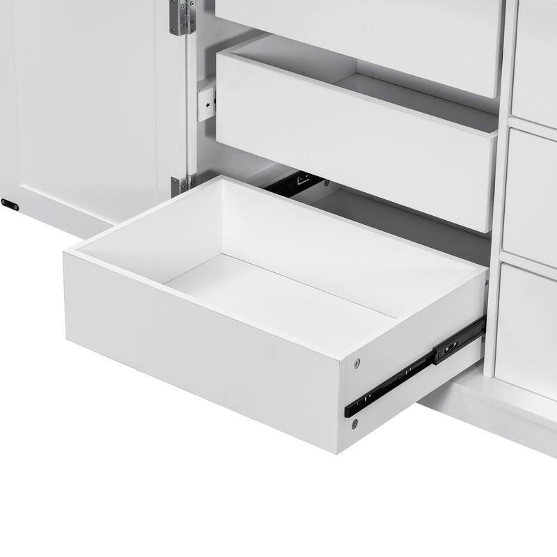 Freestanding 72"Tall Kitchen Pantry with Drawers, Door Shelves, Adjustable Shelves and Pull-out Trays