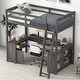 preview thumbnail 23 of 32, Full Size Loft Bed with U-shaped Desk,Drawers and Storage Shelves