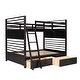 preview thumbnail 5 of 7, Modern Stairway Full Size Loft Bed Bunk Bed with 2-Drawers and Convertible Ladder and Slide