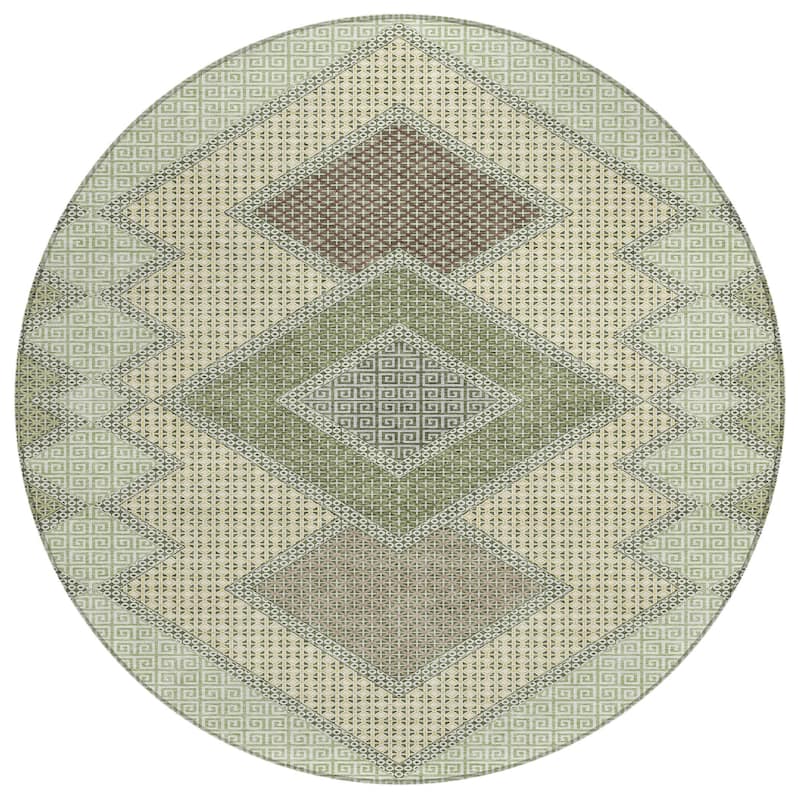 HomeRoots Geometric Transitional Rectangle Outdoor Rug