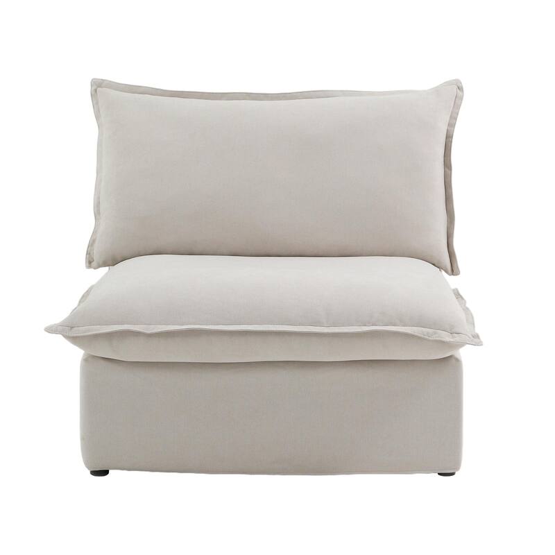 Large 4 - Piece L-shaped Sectional Sofa Modern Linen Upholstered Couches