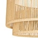 preview thumbnail 6 of 8, Boho Light Fixture 2-Tier Handwoven Rattan Pendant Lights