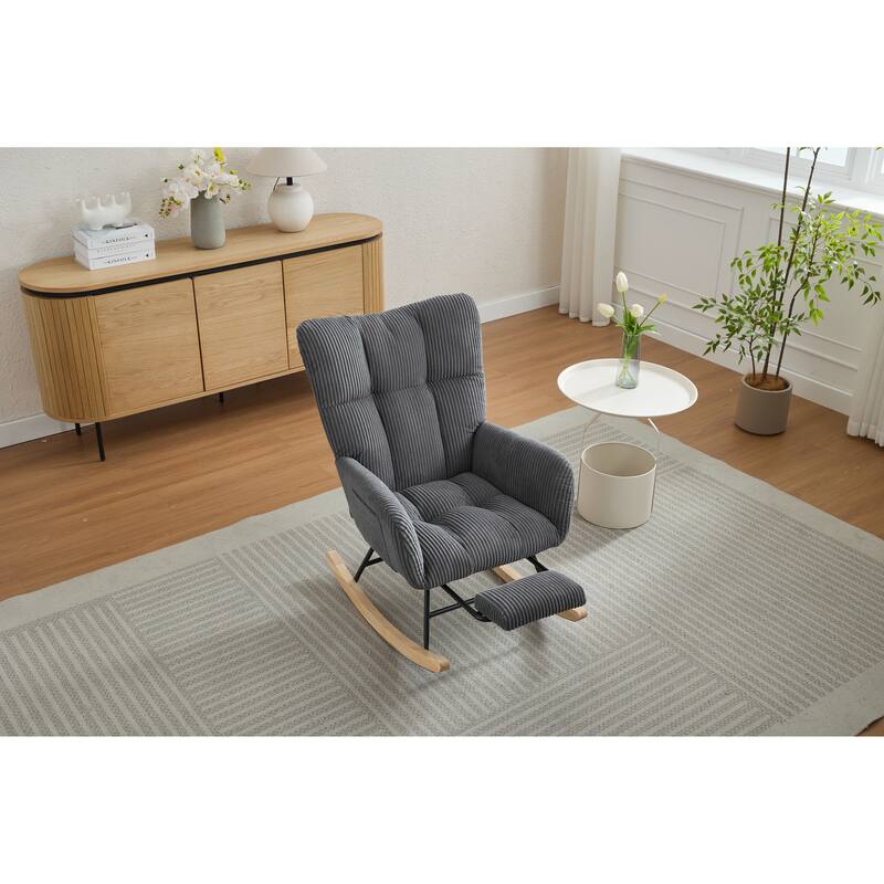 Modern Nursery Upholstered High Back Rocking Chair