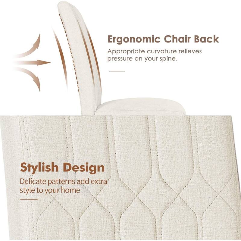 Upholstered Dining Chairs Set of 2/4/6 Modern Kitchen Table Chairs with PU Leather, Wood Legs with Rubber Footpads