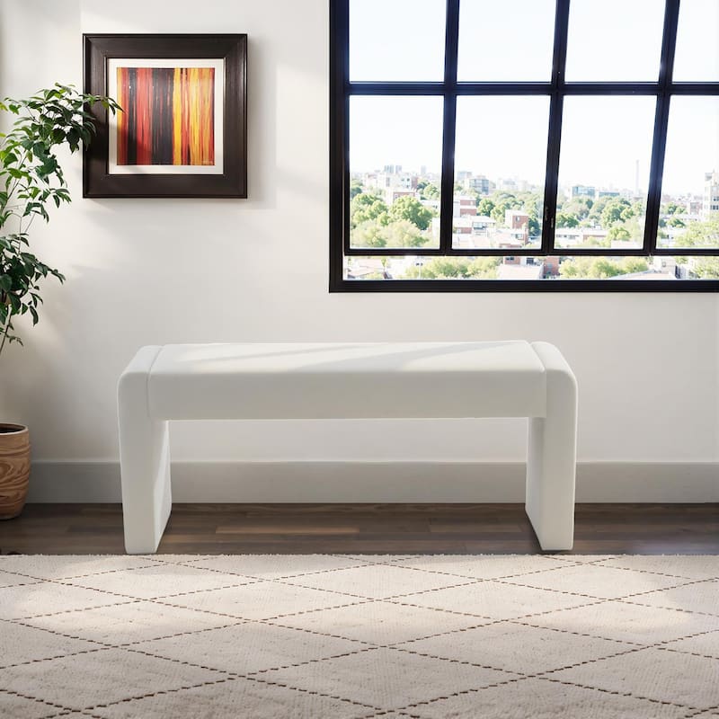 Velvet/Faux Leather Entryway Bench End of Bed Bench Upholstered Modern Window Bench for Dining Room/Bedroom