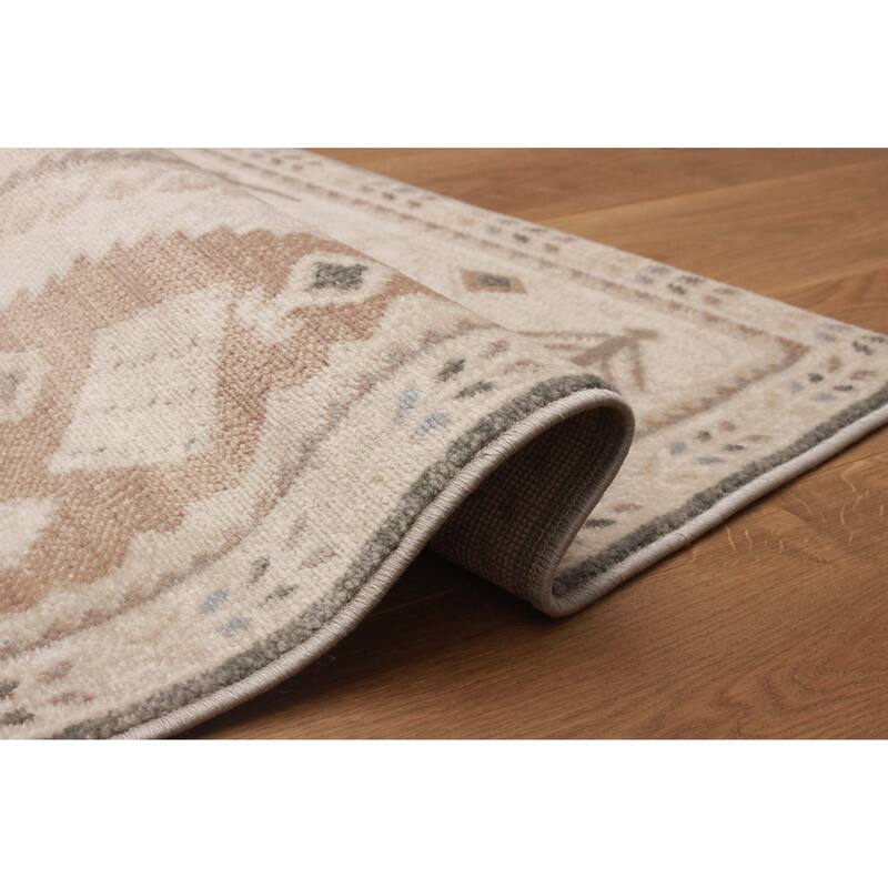 ECARPETGALLERY Machine Woven Lia Ivory Area Rug