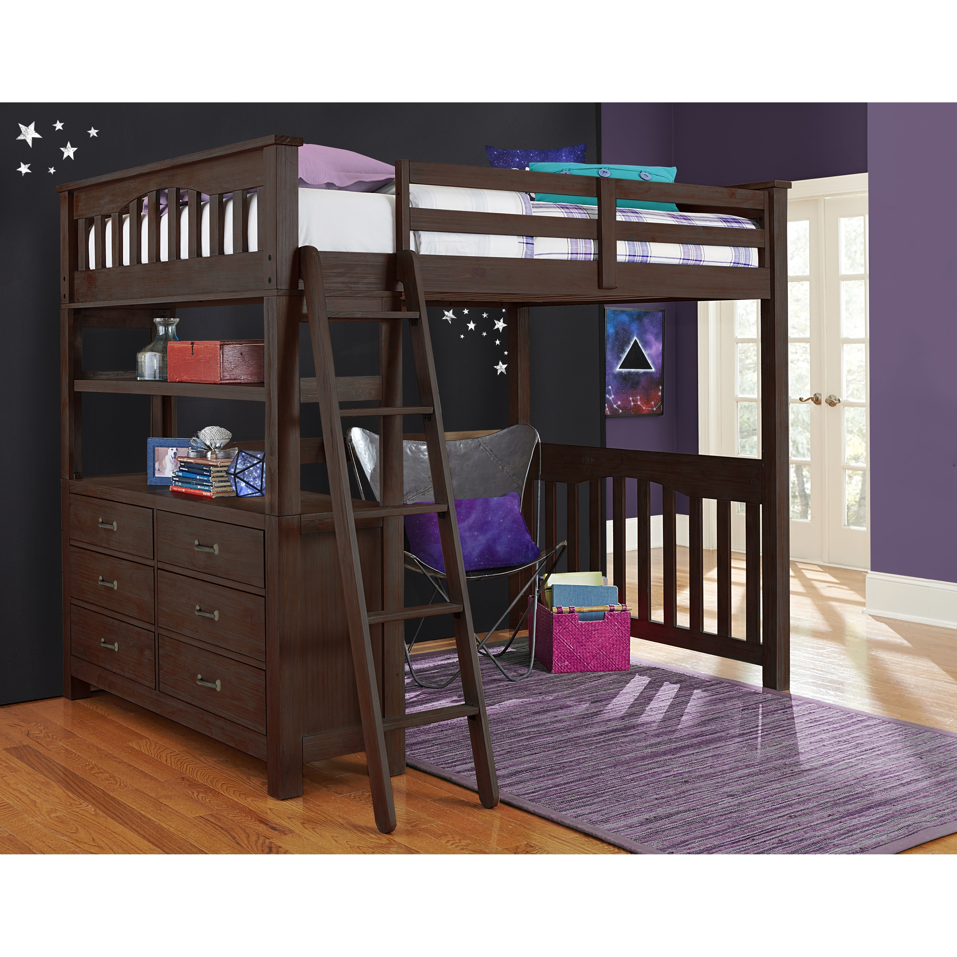 Highlands full loft bed with desk online