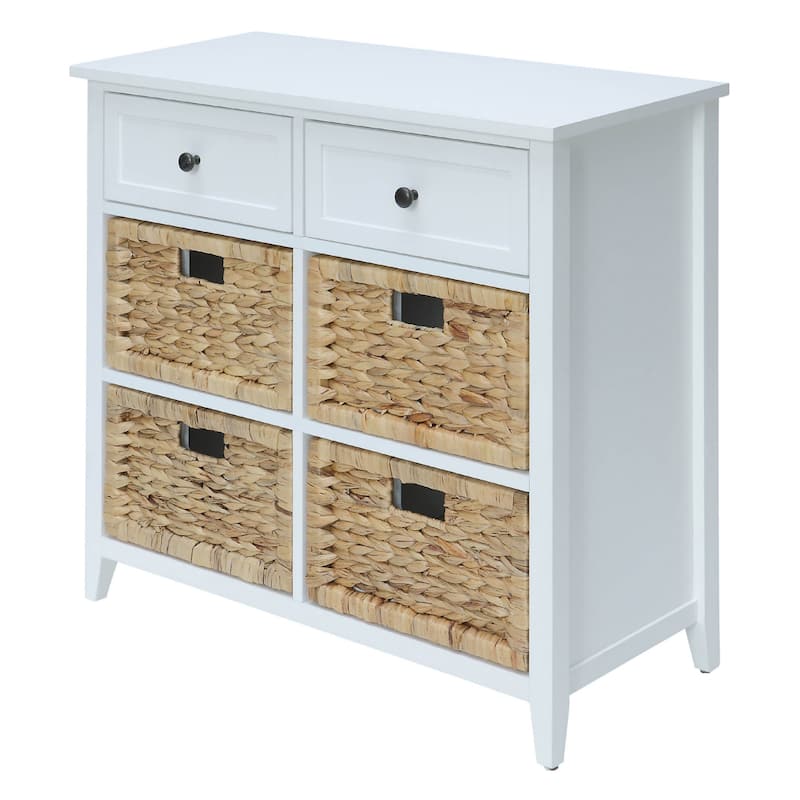 Flavius Console Table With 6 Drawers, White