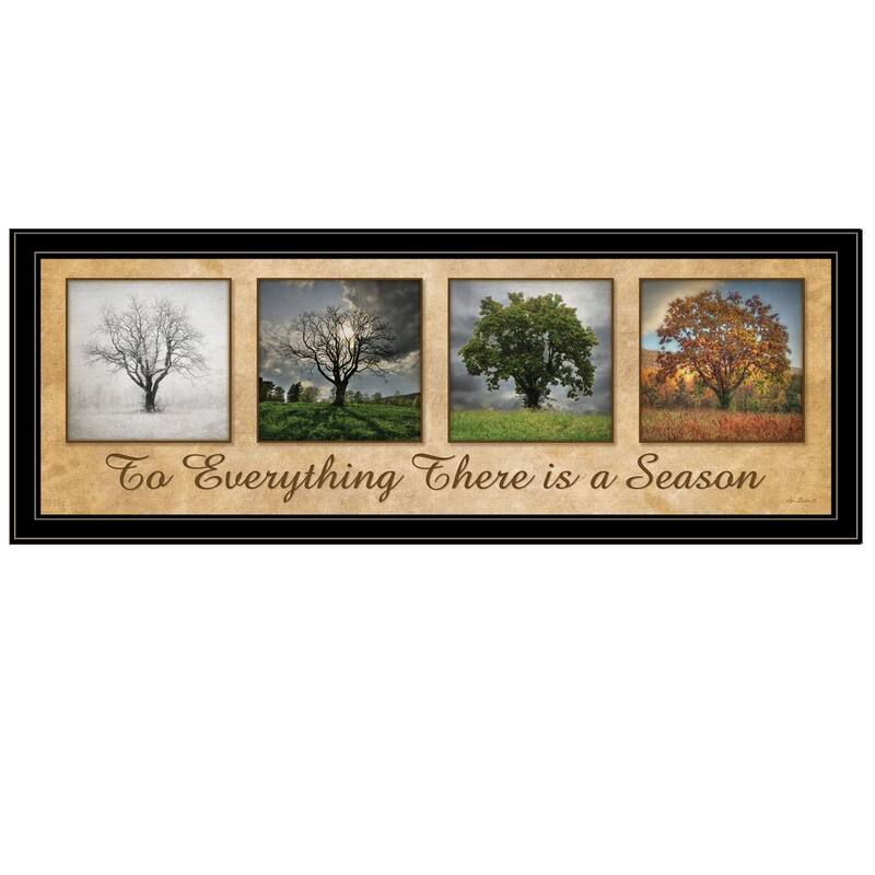 TrendyDecor4U Farmhouse "There is a Season" Framed Print Wall Art by Lori Deiter - Earthtone