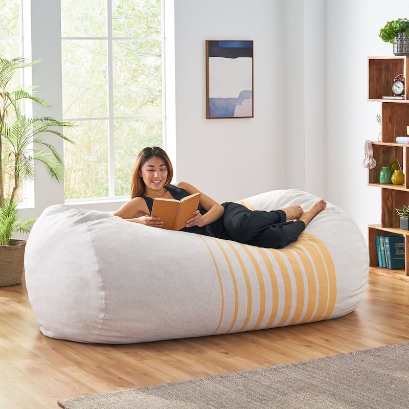 Hudgeons Indoor Striped Bean Bag by Christopher Knight Home