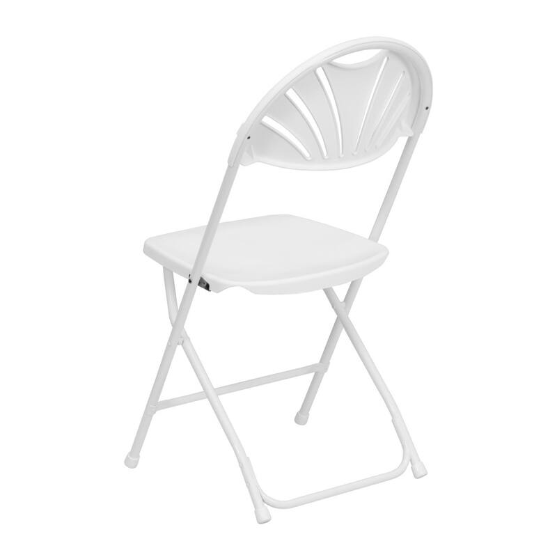 8 Pack 650 lb. Capacity Plastic Fan Back Folding Chair