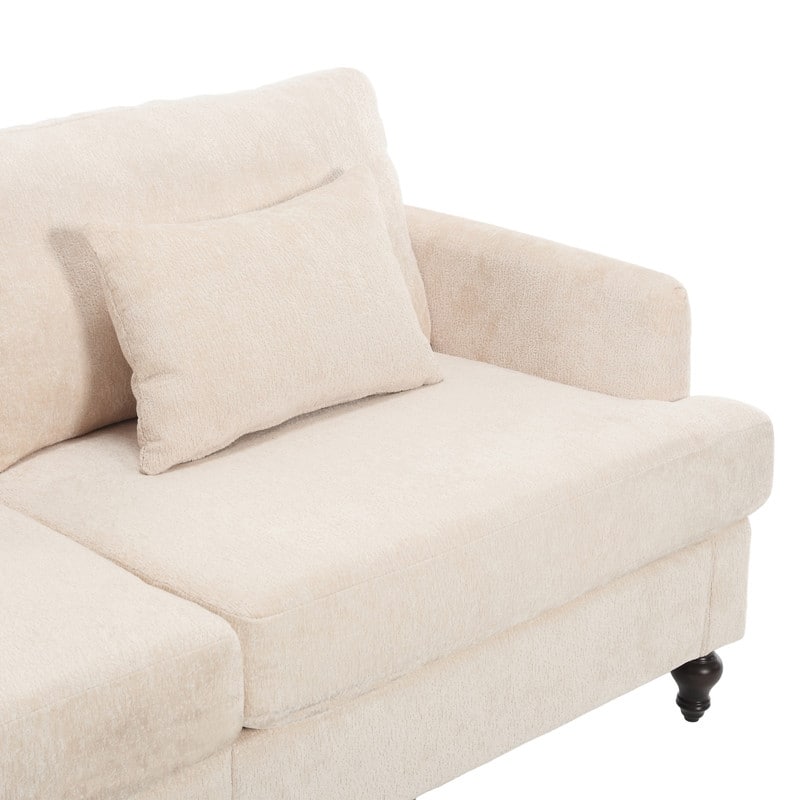 68.9-In Modern Chenille Fabric Loveseat,Living Room Couches with Rubber Wood Legs
