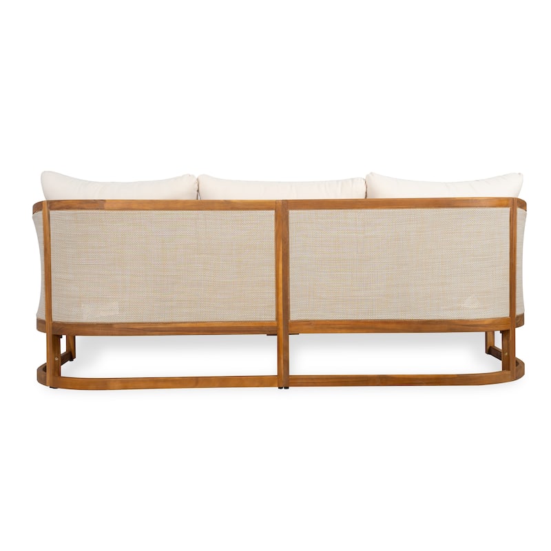 Christopher Knight Home - Liora Outdoor Acacia Wood 3 Seater Sofa