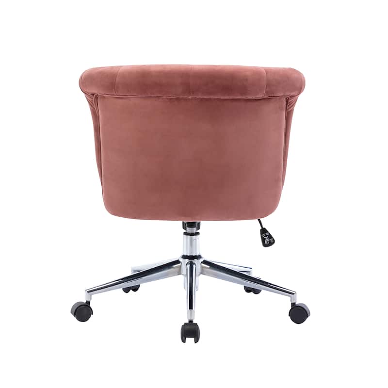 Porthos Home Quoba Tufted Velvet Office Chair, Castors and Footers Both Included