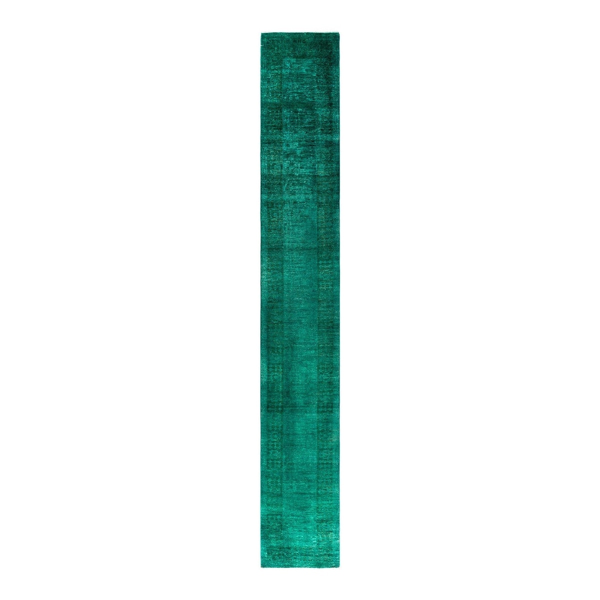 Contemporary Overdyed Wool Hand Knotted Runner - 2' 6" x 17' 5"