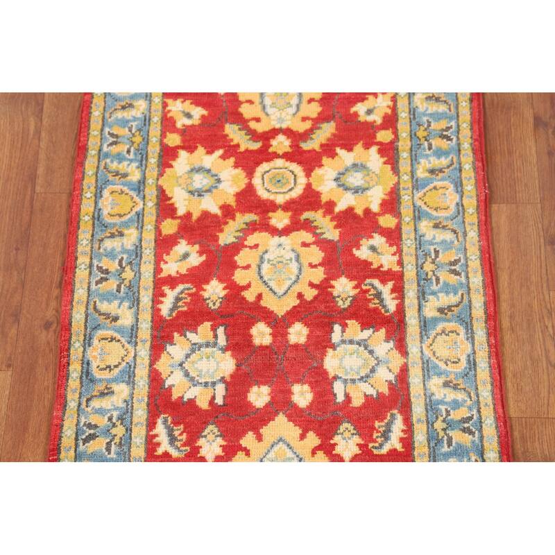 Red Oushak Runner Rug Hand-Knotted Wool Carpet - 2'0" x 5'11"
