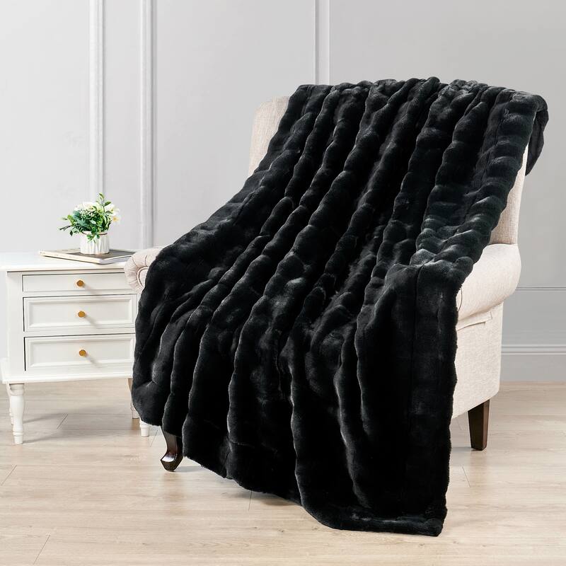 Home Soft Things Brick Textured FauxFur Throw Decorative Blankets