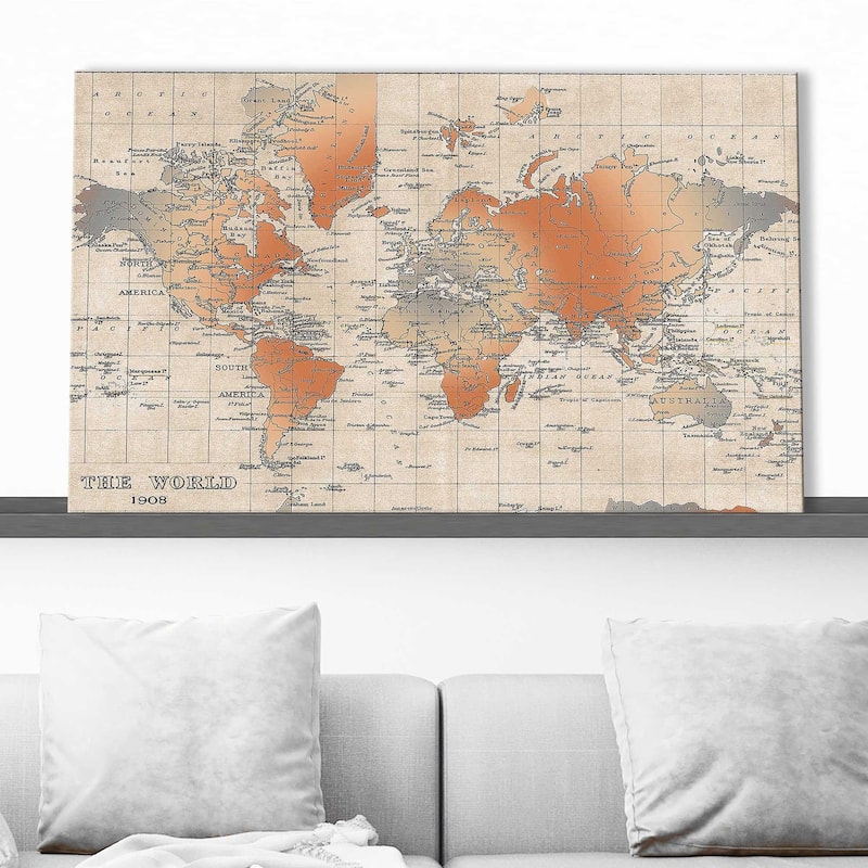 "World Map" Print on Canvas